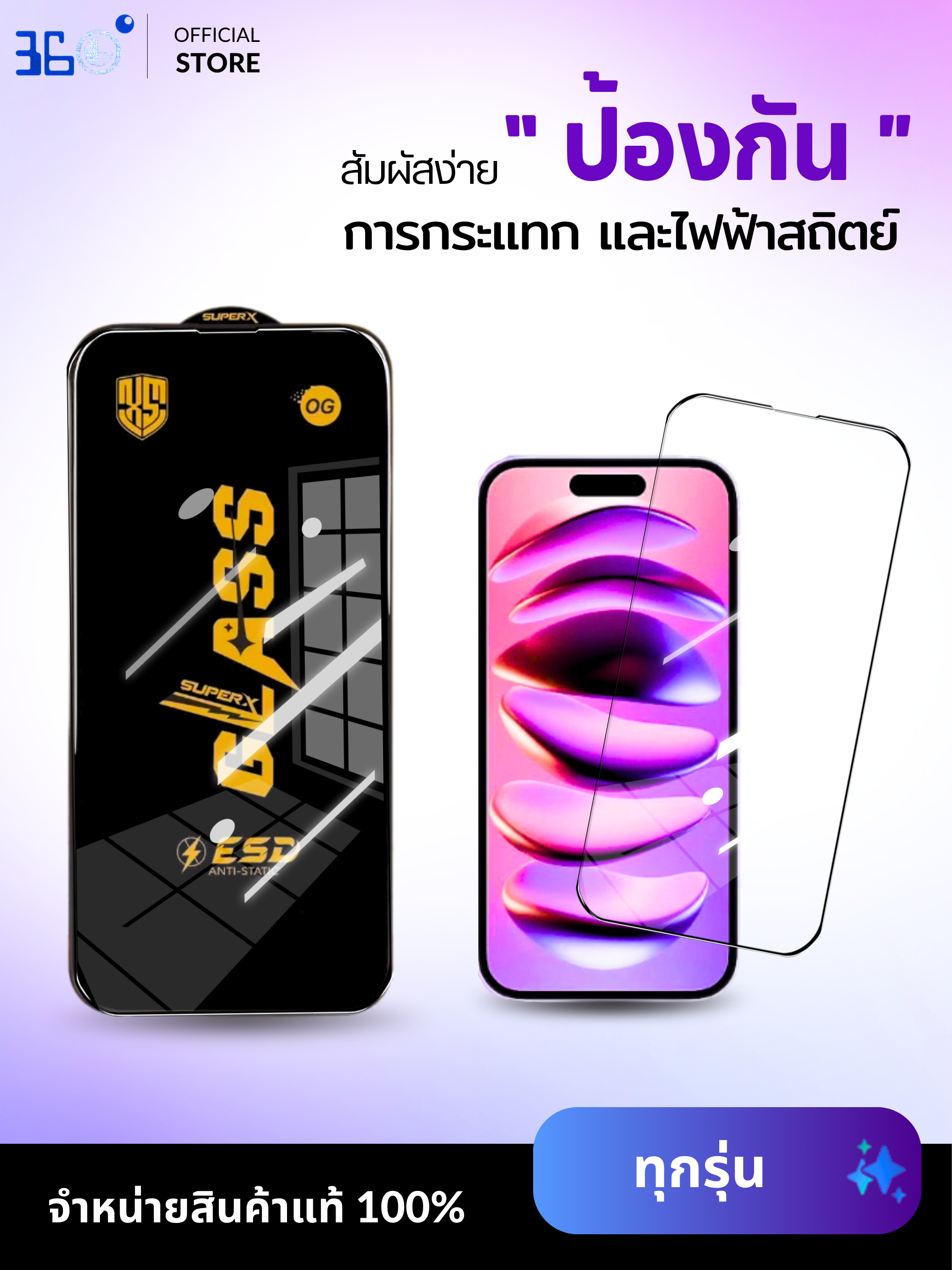 ฟิล์มกระจก กันไฟฟ้าสถิตย์ ESD สำหรับ iPhone